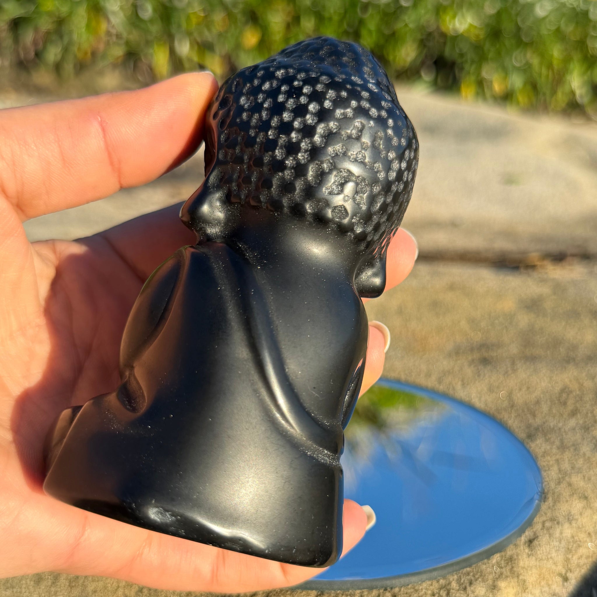 Black Obsidian Hand-Carved Buddha – Crocodile Crystals